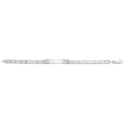 Silver Flat Byzantine Id Bracelet 