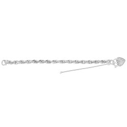 Silver Victorian Heart Padlock Charm Bracelet 