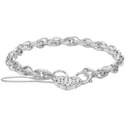 Silver Victorian Heart Padlock Charm Bracelet 