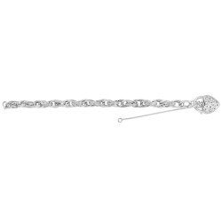 Silver Victorian Heart Padlock Charm Bracelet 