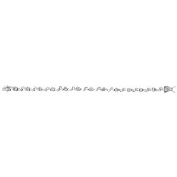 Silver Cz Bezel Wave Bracelet 