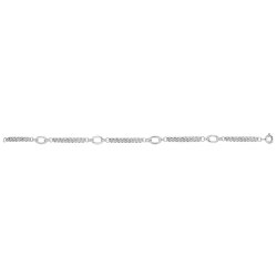 Silver Oval Linked Fancy Bracelet 
