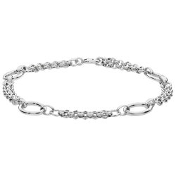 Silver Oval Linked Fancy Bracelet 