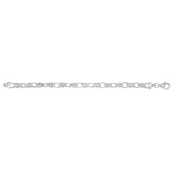 Silver Oval Linked Fancy Bracelet 