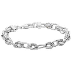 Silver Oval Linked Fancy Bracelet 