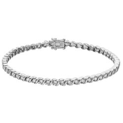 Silver Cz Wave Bracelet 