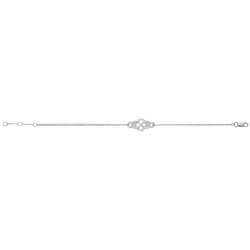 Silver Cz Interlocking Design Bracelet 