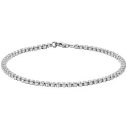 Silver Round Cz Tennis Bracelet 
