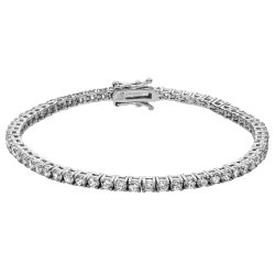 Silver Cz Tennis Bracelet 