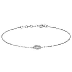 Silver Cz Circle Bracelet 