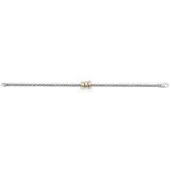 Silver Rhodium Plated Tricolour Gold Plated Rings Mesh Bracelet 