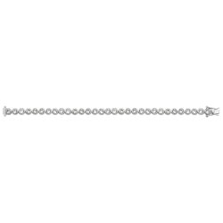 Silver Rhodium Plated Cz Bezel Set Bracelet 