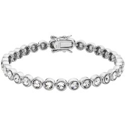 Silver Rhodium Plated Cz Bezel Set Bracelet 