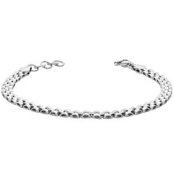 Silver Rhodium Plated Watch Link Bracelet 