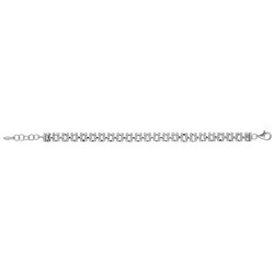Silver Rhodium Plated Watch Link Bracelet 