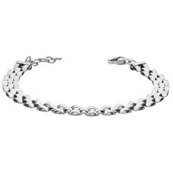 Silver Rhodium Plated Watch Link Bracelet 
