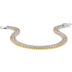 Silver Tricolour Cz Tennis Bracelet 