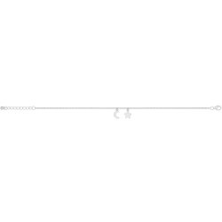 Silver Rhodium Plated Star & Moon Bracelet 