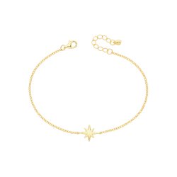 Silver Yellow Gold Plated Star Bracelet 