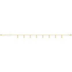 Silver Yellow Gold Plated Leaf Charms Bracelet 