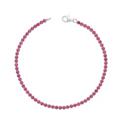 Silver Round Cz Tennis Bracelet 