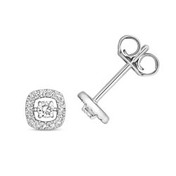 Diamond Studs In 9ct White Gold 
