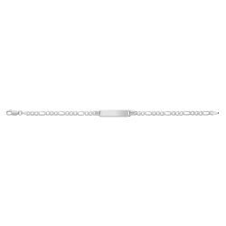 Silver Figaro Id Bracelet 