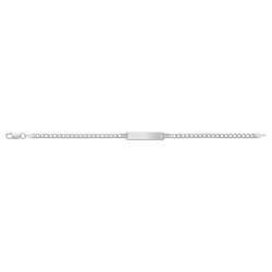 Silver Curb Pave Id Bracelet 
