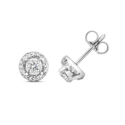 Diamond Stud In 9ct White Gold 
