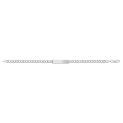 Silver Curb Pave Id Bracelet 