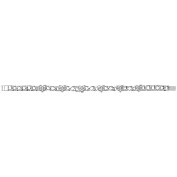 Silver Cast Cz Heart Bracelet 
