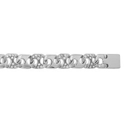 Silver Cz Cast Bracelet 