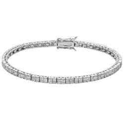 Silver Cz Tennis Bracelet 