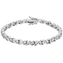 Silver Cz Wave Bracelet 