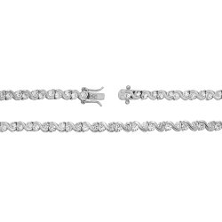 Silver Cz Wave Bracelet 