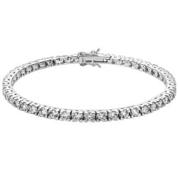 Silver Cz Tennis Bracelet 