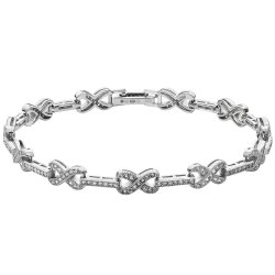 Silver Cz Infinity Bracelet 