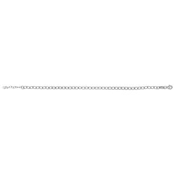 Silver Rhodium Plated Oval Cable Bracelet 