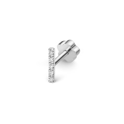 Diamond Cartilage Bar Stud In 9ct White Gold 