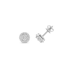 Diamond Illusion Cluster Studs In 9ct White Gold 
