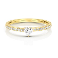 Diamond Heart Shape Solitaire Ring In 18ct Gold 
