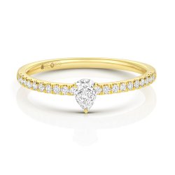 Diamond Pear Shape Solitaire Ring In 18ct Gold 