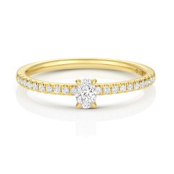 Diamond Oval Cut Solitaire Ring In 18ct Gold 
