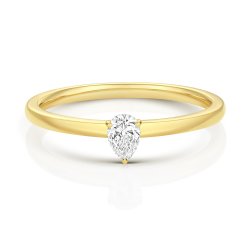 Diamond Pear Shape Solitaire Ring In 18ct Gold 