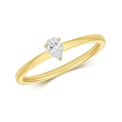 Diamond Pear Shape Solitaire Ring In 18ct Gold 