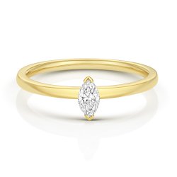 Diamond Marquise Cut Solitaire Ring In 18ct Gold 