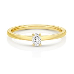 Diamond Oval Cut Solitaire Ring In 18ct Gold 