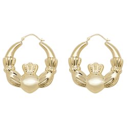 9ct Gold Claddagh Earrings 