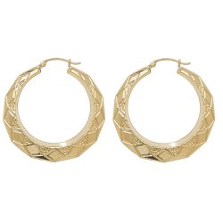 9ct Gold Creole Earrings 