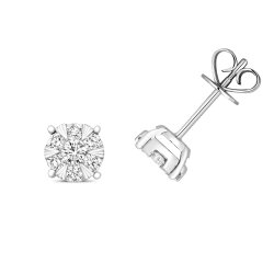 Diamond Brilliant Studs In 18ct White Gold 